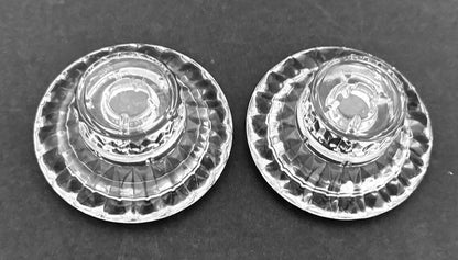 Set of 2 Vintage KIG Indonesia Pressed Glass 3-in-1 Candle Holders