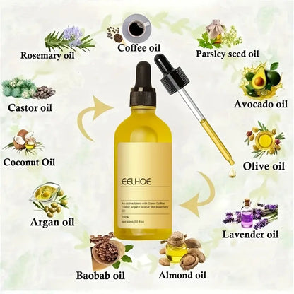 EELHOE Rosemary Hair Growth Oil Serum - 3-Pack Natural Formula for Hair Thinning (60ml Each)