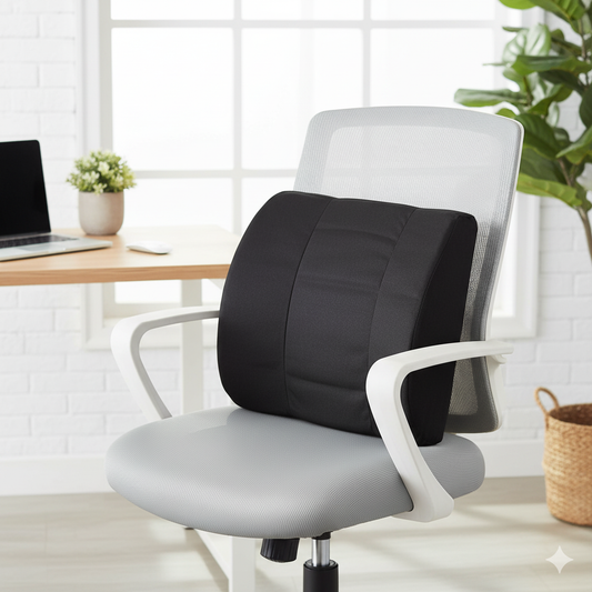 Roscoe Back Support for Office Chair Car Boat RV Wheelchair - Premium Contoured Lumbar Pillow and Chair Cushion for Lower Back Pain Relief