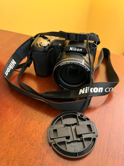 Nikon Coolpix L100 10MP Digital Camera with 15x Optical VR Zoom + Lowepro Case & Accessories