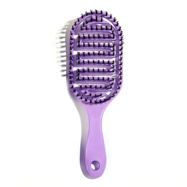 Premium Detangling Hairbrush with Boar & Nylon Bristles - Pain-Free Anti-Frizz Hair Brush for All Hair Types | Ergonomic Scalp Massage Brush for Women, Men & Kids