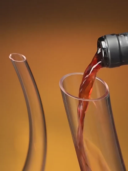 Hand-Blown Crystal Wine Decanter 1.5L - Lead-Free U-Shaped Glass Aerator for Wine & Whiskey, Premium Bar Accessories for Home Entertainment