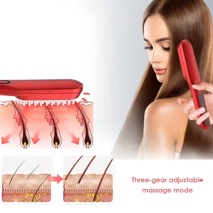 Rechargeable Portable LED Hair Growth Comb - Travel-Size Scalp Massager with Red/Blue Light Therapy & 9 Treatment Modes