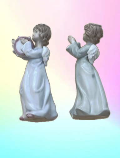 Graceful Vintage Collectibles: Formalities by Baum Bros Angel Figurines (Set of 2)