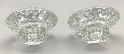 Set of 2 Vintage KIG Indonesia Pressed Glass 3-in-1 Candle Holders