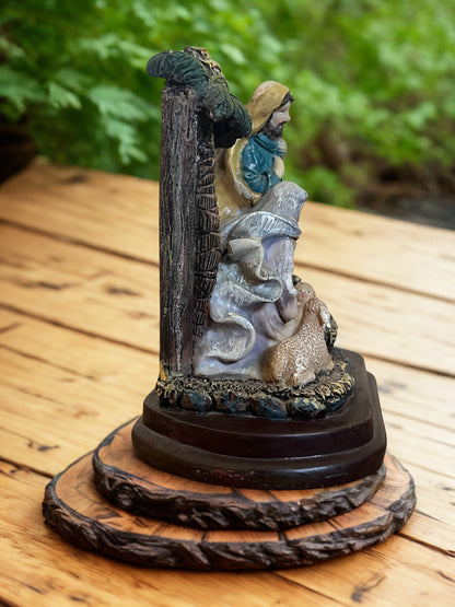 Hand-Painted Nativity Scene Figurine – Mary, Joseph, & Baby Jesus - A Timeless Christmas Centerpiece