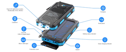 Waterproof Outdoor Solar Power Bank 38800mAh Dual USB Travel Outdoor Solar Mobile Phone Charger Solar Powerbanks For Camping