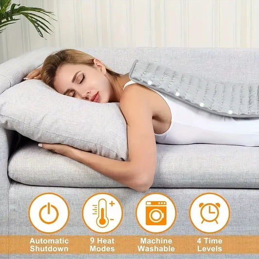 Extra-Large 40" x 20" Heating Pad for Back, Neck, Shoulders & Legs - Fast-Heating, Washable Electric Heating Pad with 9 Heat & 4 Timer Settings for Full Body Pain & Muscle Relief